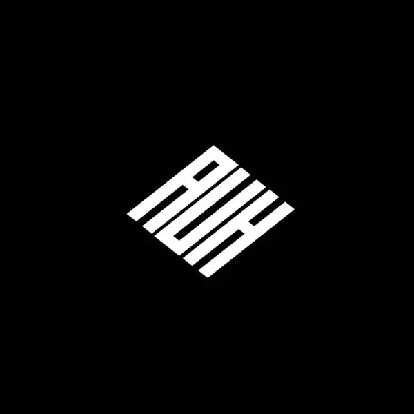 Siyah arkaplanda AUH harf logosu tasarımı. 