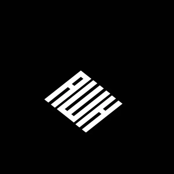 Siyah arkaplanda AWH harf logosu tasarımı. 