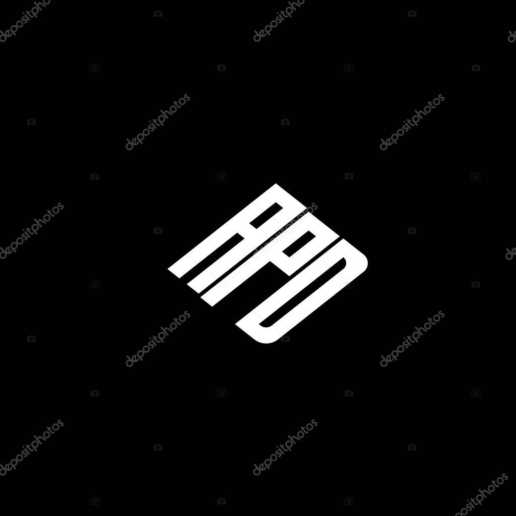 APD letter logo design on black background.