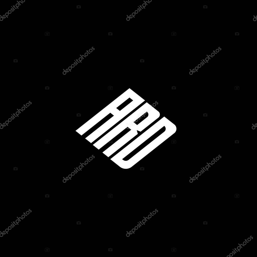 ARD letter logo design on black background.