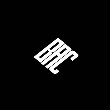 Siyah arkaplanda BAC harf logosu tasarımı. 