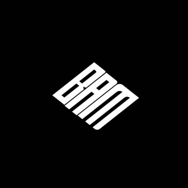 Siyah arkaplanda BAM harfi logo tasarımı. 