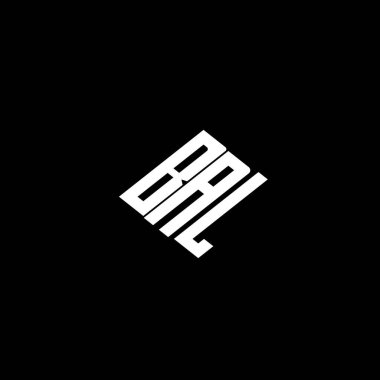 Siyah arkaplanda BAL harf logosu tasarımı. 