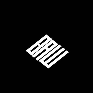 Siyah arkaplanda BAW harf logosu tasarımı. 