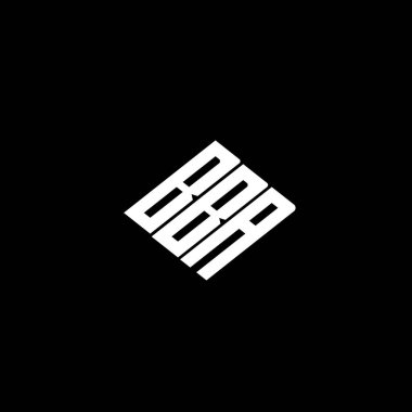 Siyah arkaplanda BBA harfi logo tasarımı. 