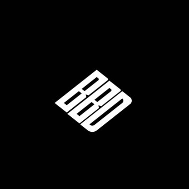 Siyah arkaplan üzerine BBD harf logo tasarımı. 