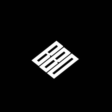 Siyah arkaplanda BBO harf logosu tasarımı. 