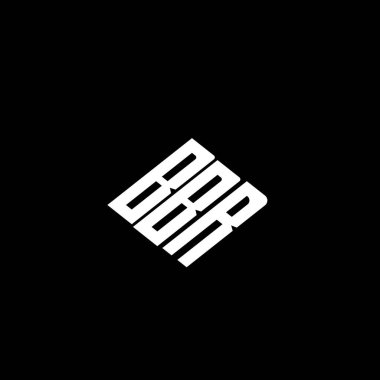 Siyah arkaplan üzerine BBR harf logosu tasarımı. 