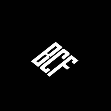 Siyah arkaplan üzerine BCF harf logosu tasarımı. 