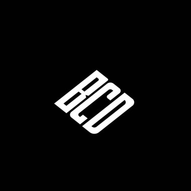 Siyah arkaplanda BCD harfi logo tasarımı. 