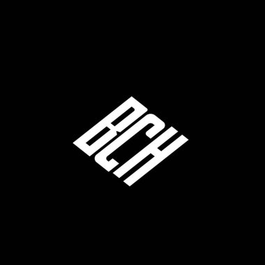Siyah arkaplanda BCH harfi logo tasarımı. 