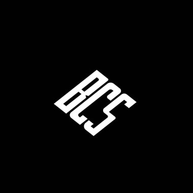 Siyah arkaplan üzerine BCS harf logosu tasarımı. 