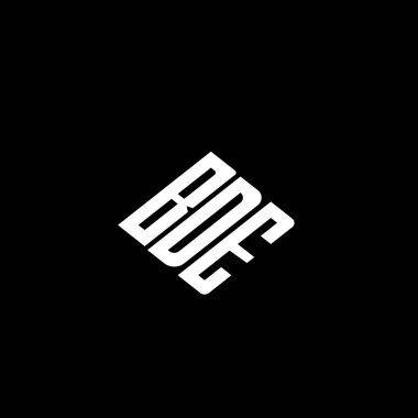Siyah arkaplanda BDE harfi logo tasarımı. 