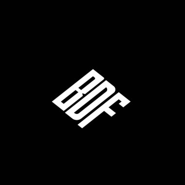 Siyah arkaplan üzerinde BDF harf logosu tasarımı. 