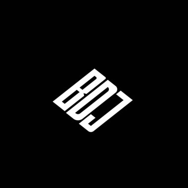 Siyah arkaplanda BDJ harfi logo tasarımı. 