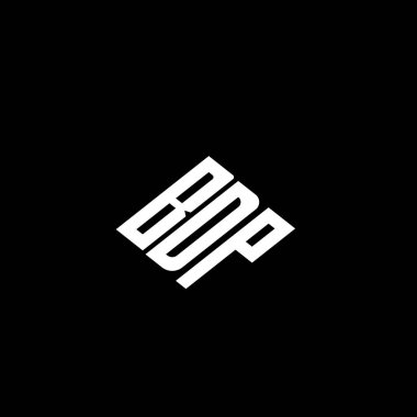 Siyah arkaplanda BDP harf logosu tasarımı. 