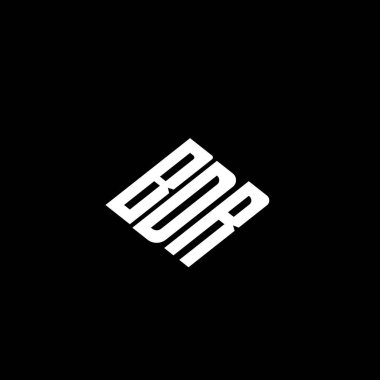 Siyah arkaplan üzerine BDR harf logo tasarımı. 