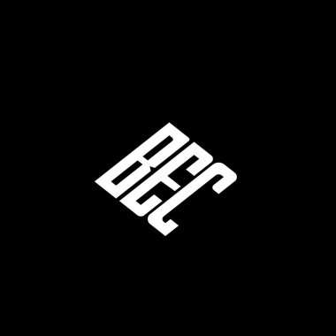 BEC harfi logo tasarımı siyah arkaplan üzerine. 