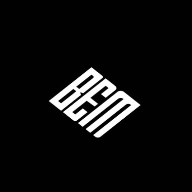 Siyah arkaplanda BEM harf logosu tasarımı. 