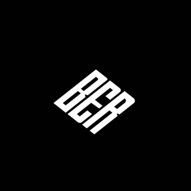 Siyah arkaplanda BER harfi logo tasarımı. 