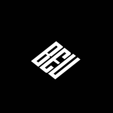 Siyah arkaplan üzerine BEU harfi logo tasarımı. 