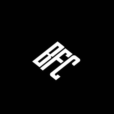 Siyah arkaplan üzerine BFC harf logosu tasarımı. 