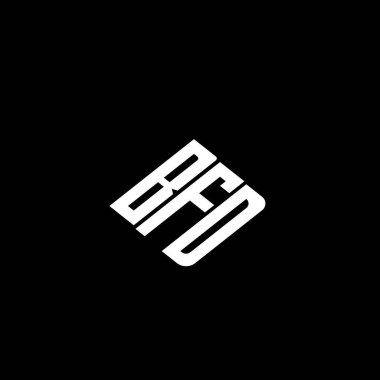 Siyah arkaplan üzerine BFD harf logosu tasarımı. 