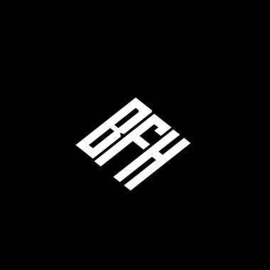 Siyah arkaplanda BFH harf logosu tasarımı. 