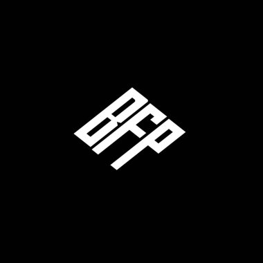 Siyah arkaplanda BFP harf logosu tasarımı. 