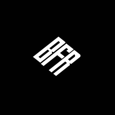 Siyah arkaplanda BFR harf logosu tasarımı. 