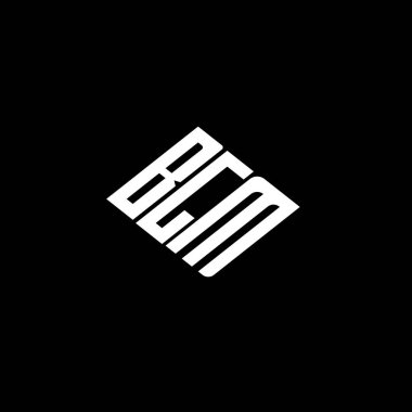 Siyah arkaplanda BGM harf logosu tasarımı. 