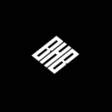 Siyah arkaplanda BHB harf logo tasarımı. 