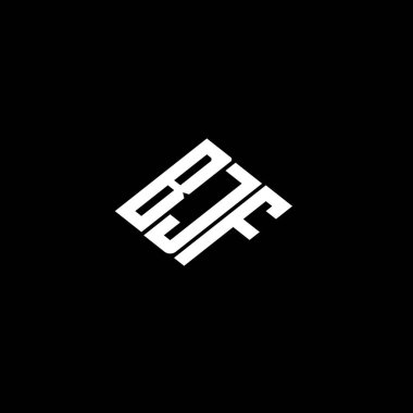 Siyah arkaplan üzerine BJF harf logosu tasarımı. 