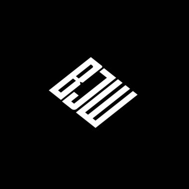 Siyah arkaplan üzerine BJW harf logosu tasarımı. 