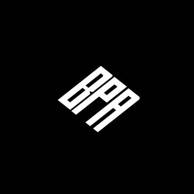 Siyah arkaplanda BPA harfi logo tasarımı. 
