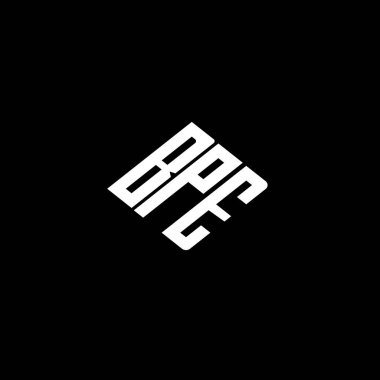 Siyah arkaplanda BPE harf logosu tasarımı. 