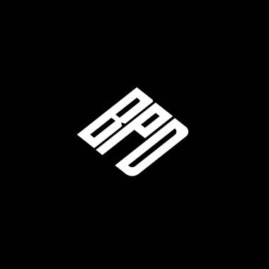 Siyah arkaplanda BPD harf logosu tasarımı. 
