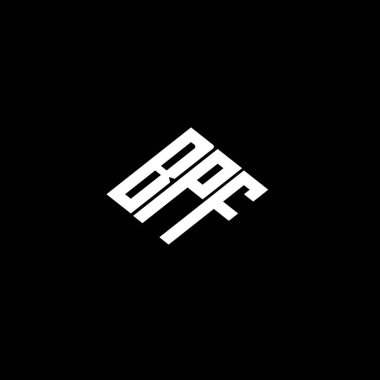 Siyah arkaplanda BPF harf logosu tasarımı. 