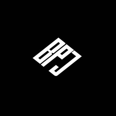 Siyah arkaplanda BPJ harfi logo tasarımı. 