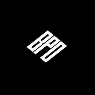 Siyah arkaplanda BPO harf logosu tasarımı. 