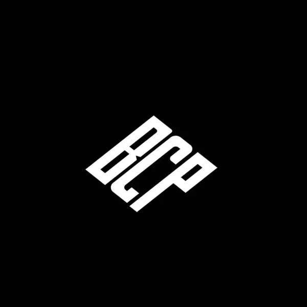Siyah arkaplan üzerine BCP harf logosu tasarımı. 
