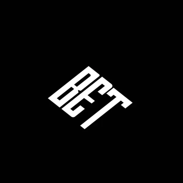 Siyah arkaplanda BET harfi logo tasarımı. 