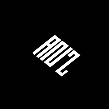 Siyah arkaplan üzerinde ANZ harfi logo tasarımı. 