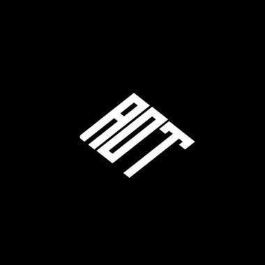 Siyah arkaplan üzerinde AOT harfi logo tasarımı. 
