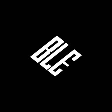 Siyah arkaplanda BLE harfi logo tasarımı. 
