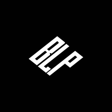 Siyah arkaplanda BLP harf logosu tasarımı. 