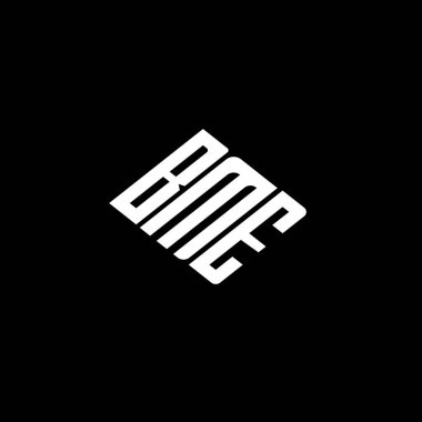 Siyah arkaplanda BME harfi logo tasarımı. 