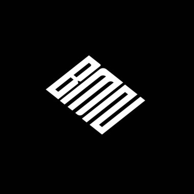 Siyah arkaplanda BMN harf logosu tasarımı. 