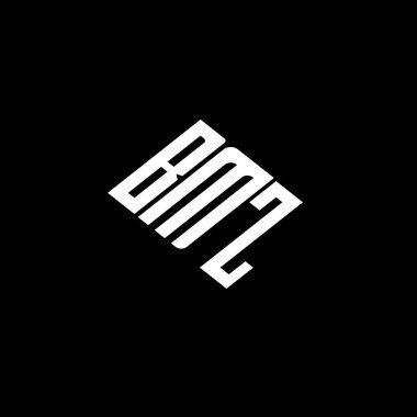 Siyah arkaplanda BMZ harf logosu tasarımı. 