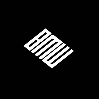 Siyah arkaplanda BMW harf logosu tasarımı. 